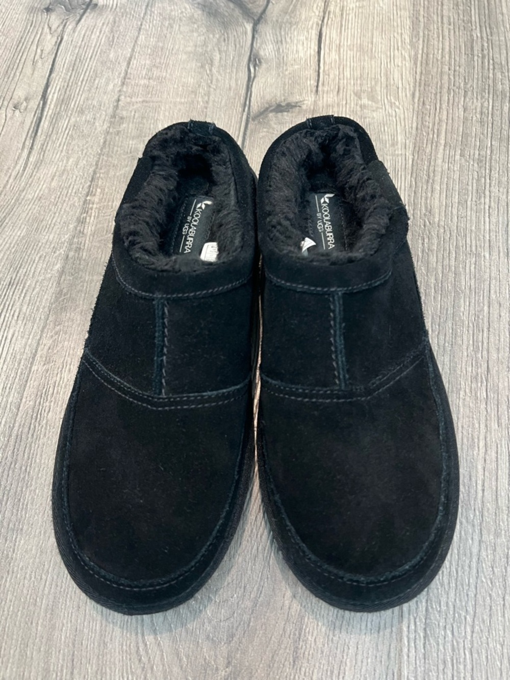 Koolaburra by UGG Black Graisen Suede Fur-Lined Slippers